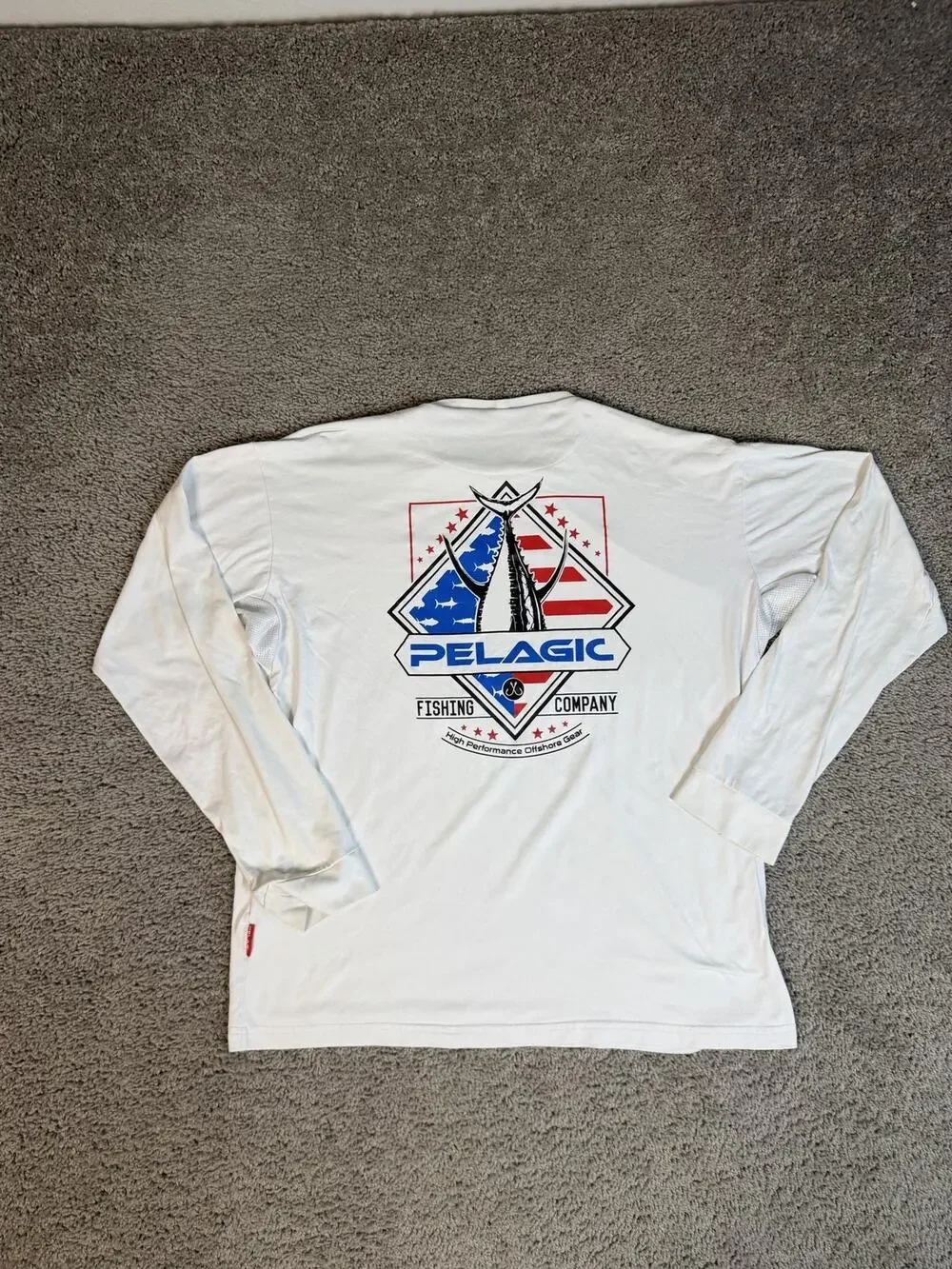 PELAGIC Rash Guard Mens XL White Long Sleeve Breathable Lightweight Mesh